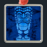 Ornamento De Metal Makapuu Beach Hawaiian Rindo Tiki Batik<br><div class="desc">Uma design de tiki rindo com textura batik. Essa tiki lembra os designs usados nas camisas de aloha da vintage nos anos 40 e anos 50. Este design vem em várias cores.</div>