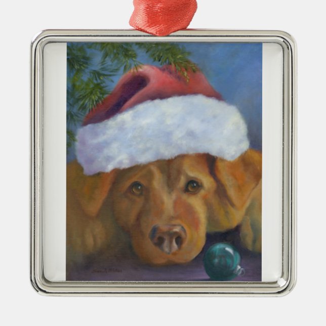Ornamento De Metal Mal-estar de Natal do Ouro (Frente)