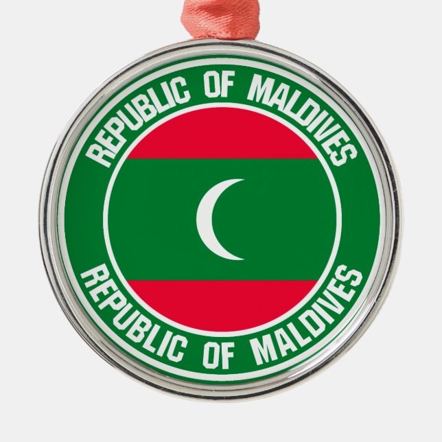 Ornamento De Metal Maldivas Round Emblem (Frente)