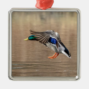 Ornamento De Metal Mallard Duck em voo
