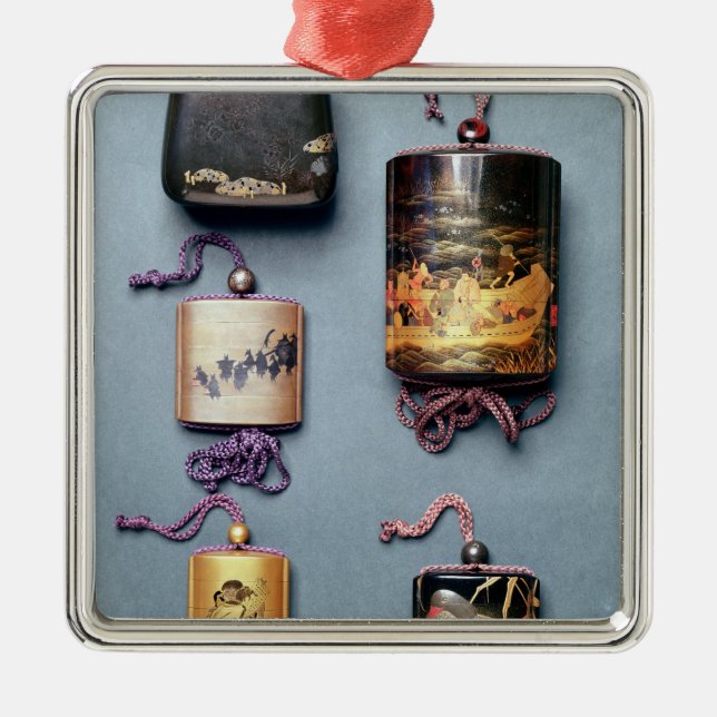 Ornamento De Metal Malote do Inro e de tabaco (Frente)