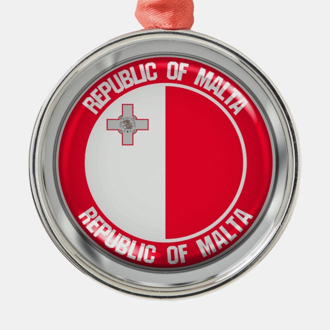 Ornamento De Metal Malta Round Emblem (Frente)