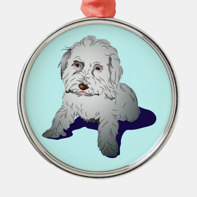 Ornamento De Metal Maltipoo Cute Puppy (Frente)
