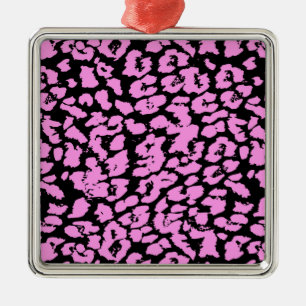 Ornamento De Metal Manchas de Animais Rosa