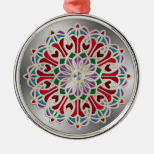 Ornamento De Metal Mandala de Flor de Joia Ornamentada