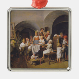 Ornamento De Metal Manhã de Natal (por Ferdinand Georg Waldmüller)