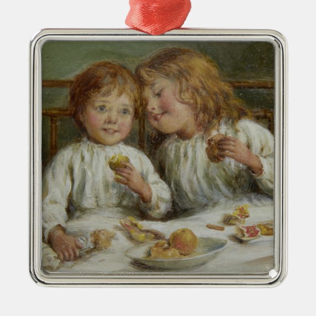 Ornamento De Metal Manhã de Natal (por Joseph Clark) (Frente)