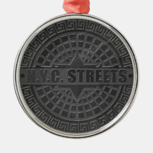 Ornamento De Metal Manhole Cobrir Black Marble