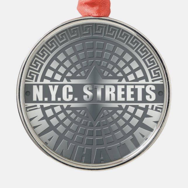 Ornamento De Metal Manhole Cobrir Manhattan (Frente)