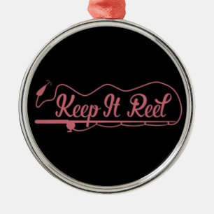 ORNAMENTO DE METAL **MANTENHA-O REEL** PARA ORNAMENTO METAL PESCADOR