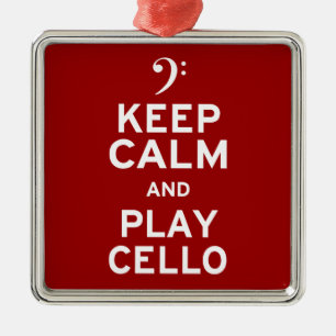 Ornamento De Metal Mantenha o violoncelo da calma e do jogo