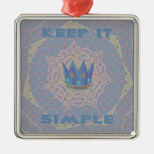 Ornamento De Metal Mantenha Simples: Pastel Royal Clarity Standard Ar (Frente)