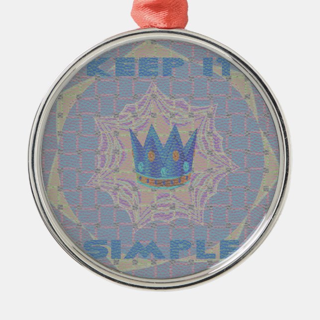 Ornamento De Metal Mantenha Simples: Pastel Royal Clarity Standard Ar (Frente)