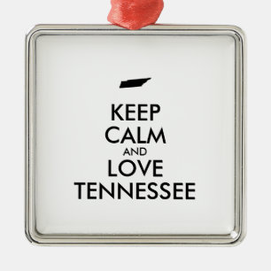 Ornamento De Metal Manter calmo e amar o tennessee personalizável
