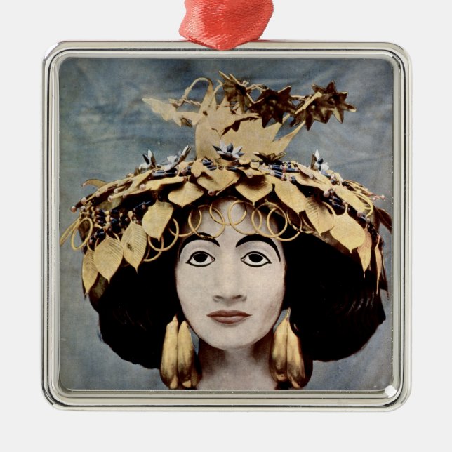 Ornamento De Metal Mantilha Sumerian vestida pelo Shub-anúncio da (Frente)