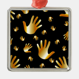 Ornamento De Metal mãos douradas