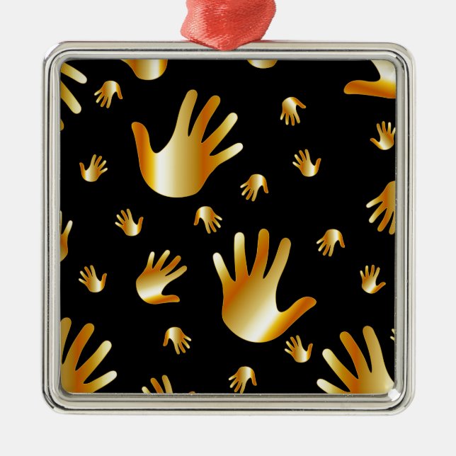 Ornamento De Metal mãos douradas (Frente)