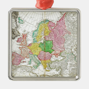 Ornamento De Metal Mapa 1743 de Haas dos herdeiro de Homann de Europa