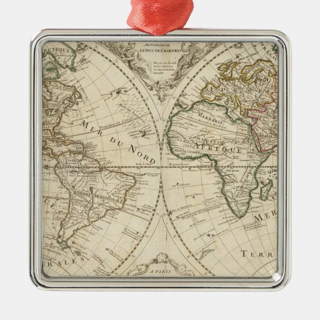Ornamento De Metal Mapa 2 (Frente)