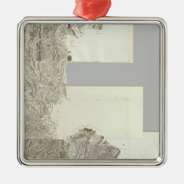 Ornamento De Metal Mapa composto da França 4 (Frente)