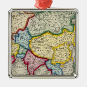 Ornamento De Metal Mapa Da Ásia