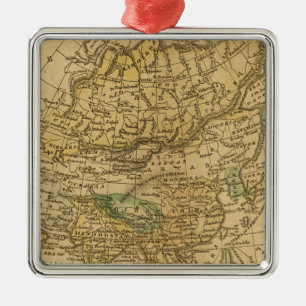 Ornamento De Metal Mapa da Ásia por Worcester