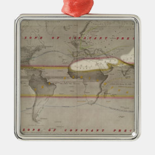 Ornamento De Metal Mapa da chuva de Hyetographic