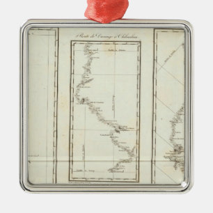 Ornamento De Metal Mapa da Cidade do México para Papais noeis do Novo