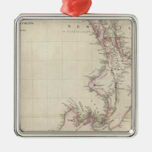 Ornamento De Metal Mapa da Colônia da Nova Zelândia