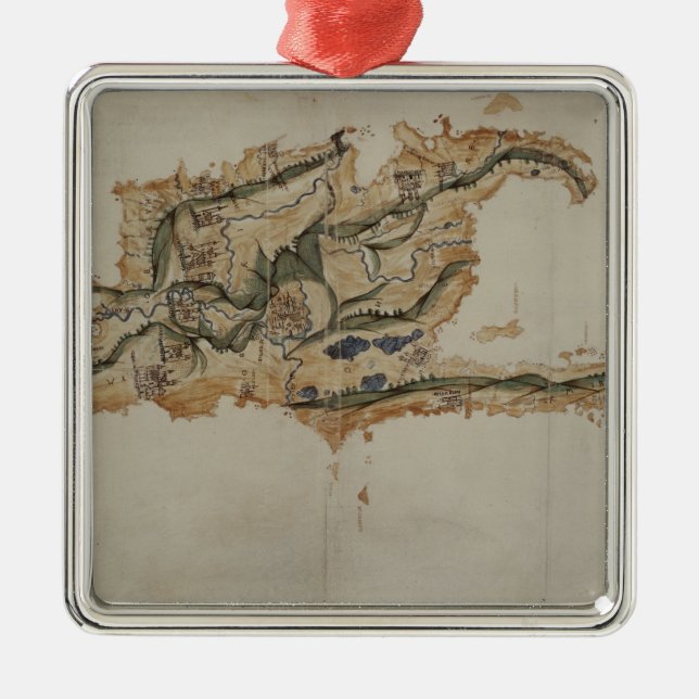 Ornamento De Metal Mapa da ilha de Santo Domingo (Frente)