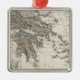 Ornamento De Metal Mapa da piscina por Stieler
