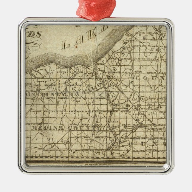 Ornamento De Metal Mapa da reserva ocidental (Frente)