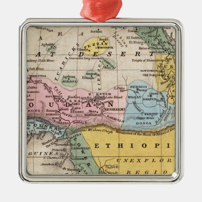 Ornamento De Metal Mapa de África (Frente)