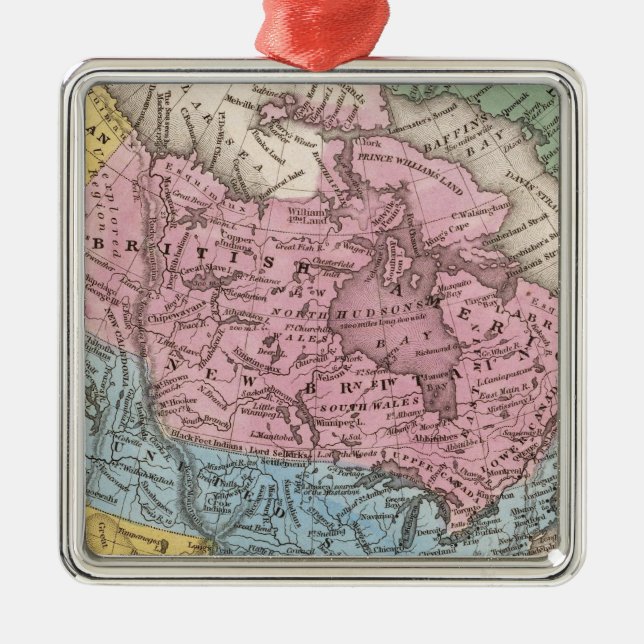 Ornamento De Metal Mapa de America do Norte 2 (Frente)