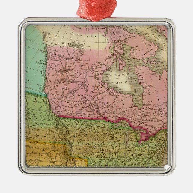 Ornamento De Metal Mapa de America do Norte 3 (Frente)