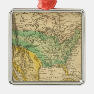 Ornamento De Metal Mapa de America do Norte por Worcester
