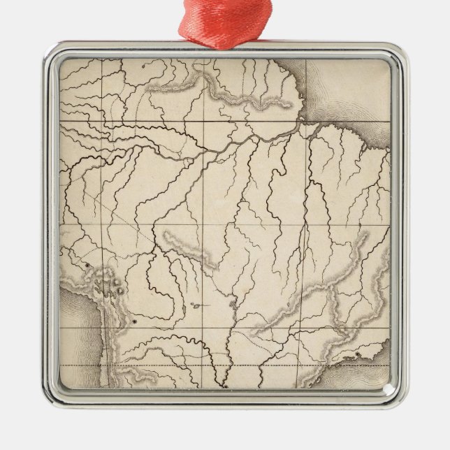 Ornamento De Metal Mapa de Ámérica do Sul (Frente)