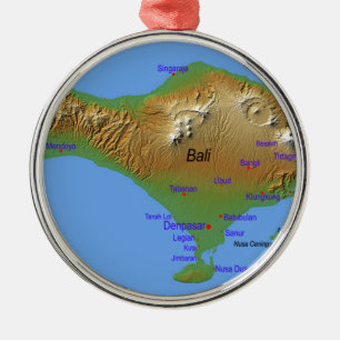Ornamento De Metal Mapa de Bali Holliday