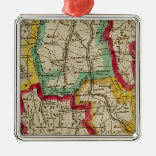 Ornamento De Metal Mapa de Connecticut