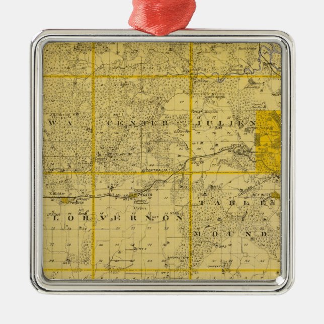 Ornamento De Metal Mapa de Dubuque County (Frente)