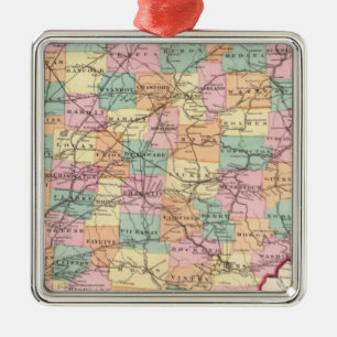 Ornamento De Metal Mapa de estradas novo do trilho do estado de Ohio