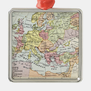 Ornamento De Metal Mapa de Europa   a terceira cruzada