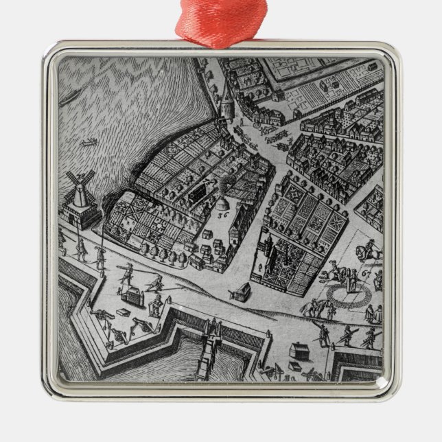 Ornamento De Metal Mapa de Hamburgo (Frente)