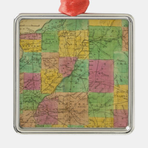 Ornamento De Metal Mapa de Illinois