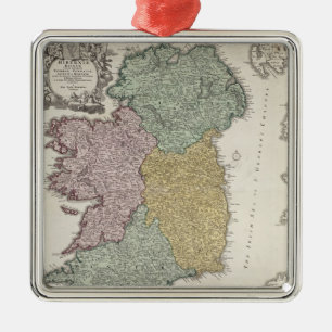 Ornamento De Metal Mapa de Ireland que mostra as províncias de Ulste