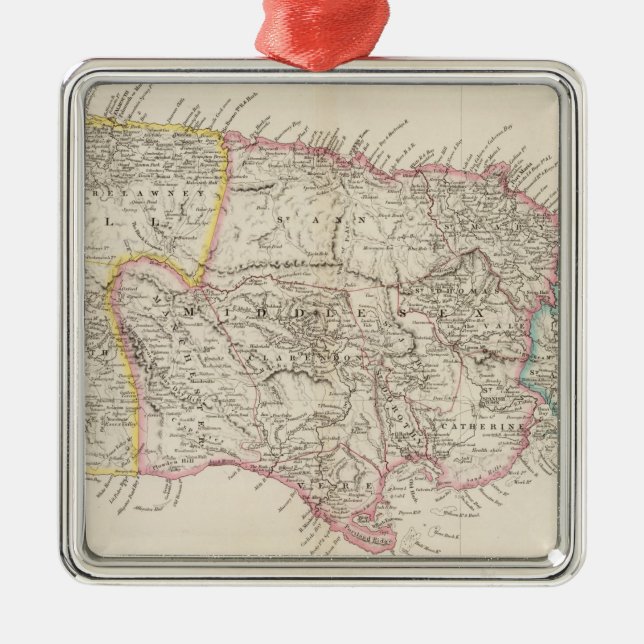 Ornamento De Metal Mapa de Jamaica (Frente)