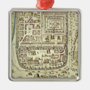 Ornamento De Metal Mapa de Jerusalem e dos arredores, 'de C