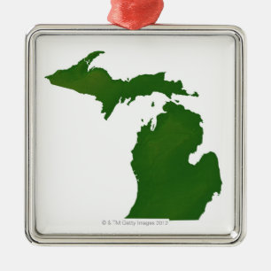 Ornamento De Metal Mapa de Michigan