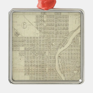 Ornamento De Metal Mapa de Milwaukee