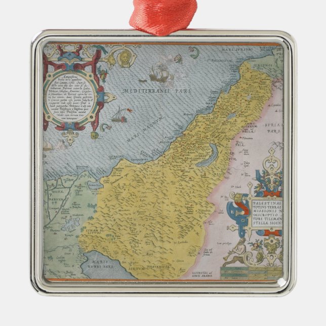 Ornamento De Metal Mapa de Palestina (Frente)